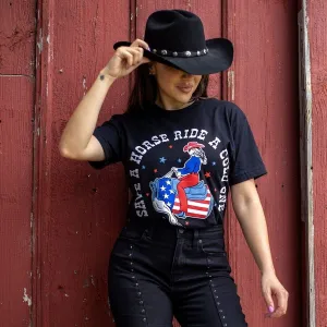 Women's Save a Horse Boyfriend Fit T-Shirt - Black