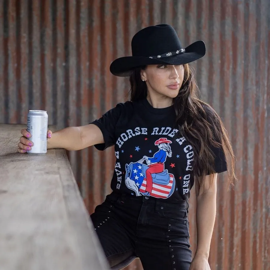 Women's Save a Horse Boyfriend Fit T-Shirt - Black