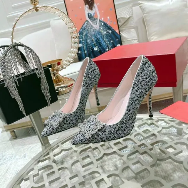 Woolen Cloth High Heels Women Party Shoes Pumps