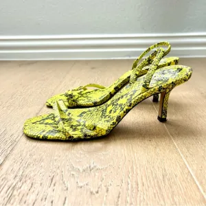 Yellow Snakeskin Women's Heels