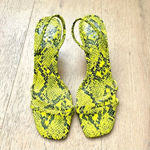 Yellow Snakeskin Women's Heels